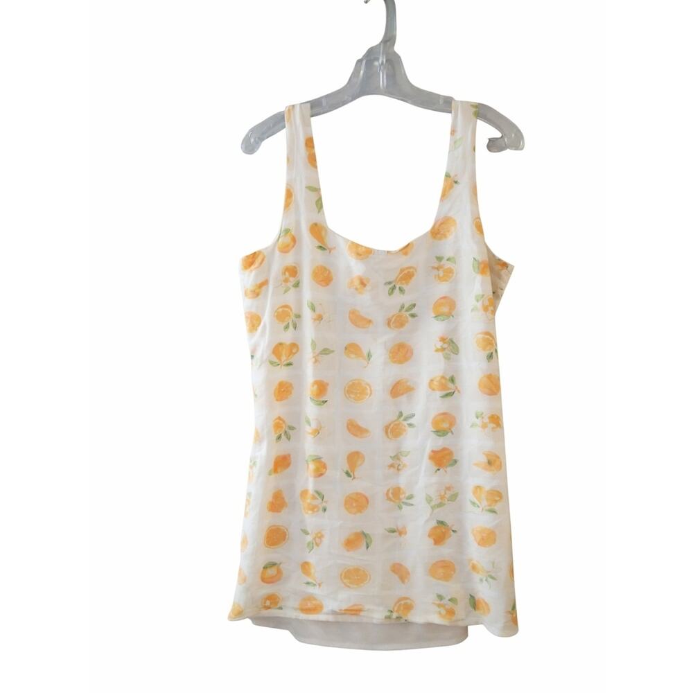 Japna Cream Mini Dress with Yellow Orange Print Linen Blend - Picture 3 of 6